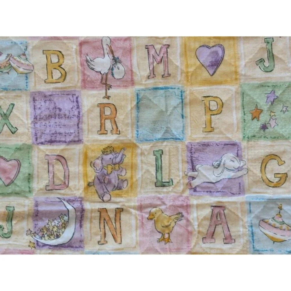 Vintage Whimsical Handmade Baby Quilt